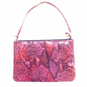 BCBGMaxAzria Python Print Embossed Clutch w/ Strap